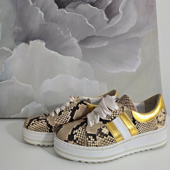 Passione Di Gina - Firenze Python print Snickers - Made in Italy (Size 7.5) - Picture 1 of 5